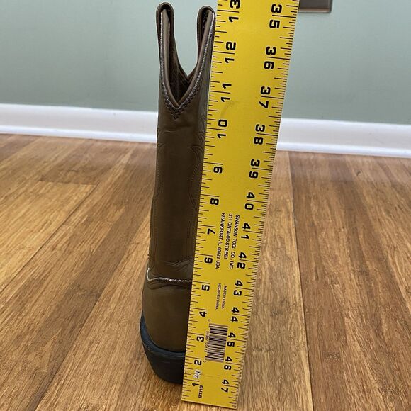 Justin Leather Ropers Boots Brown Cowboy Western Ranch Pull On Mens 11D - Picture 13 of 15